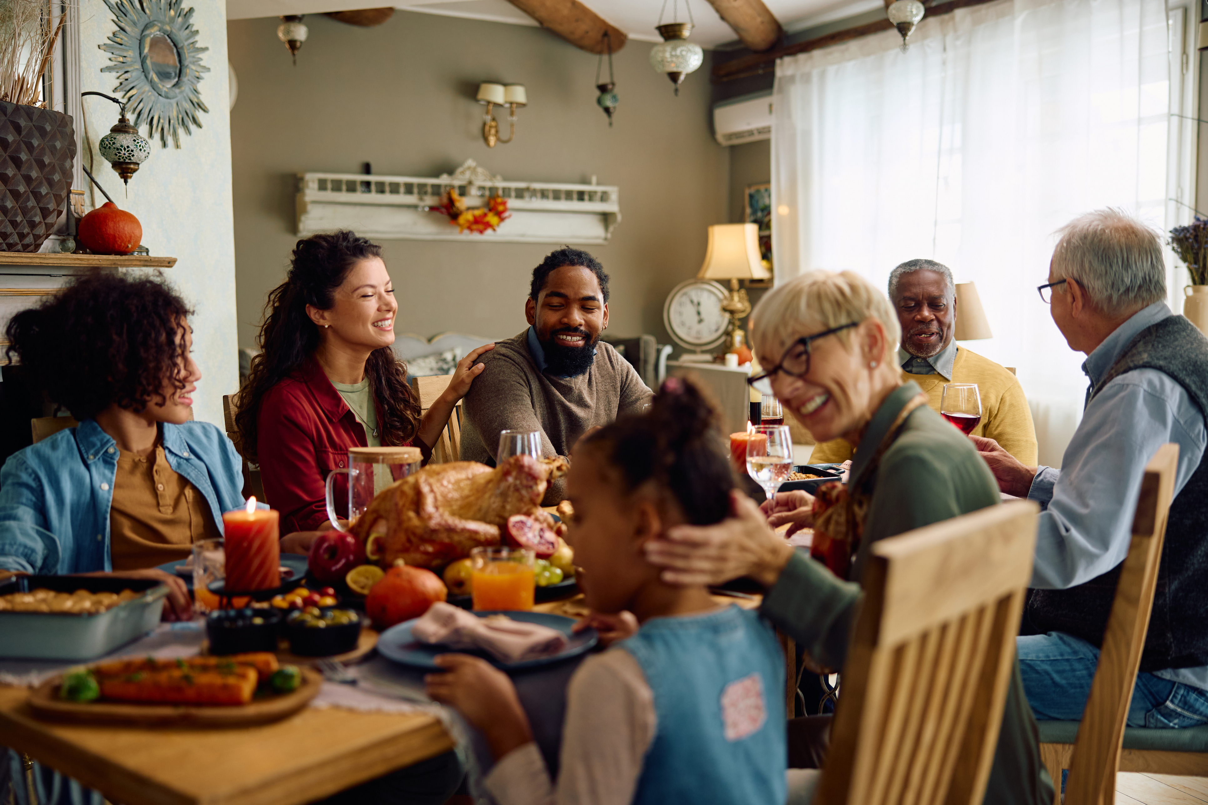 Family at dinner table