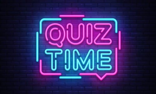 Quiz announcement neon sign