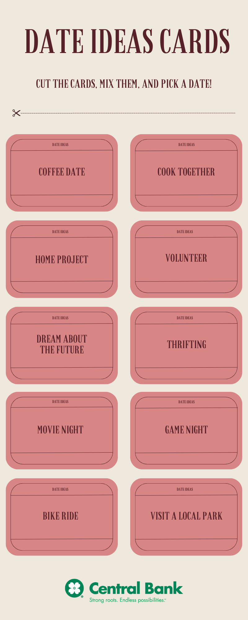 Date cards infographic