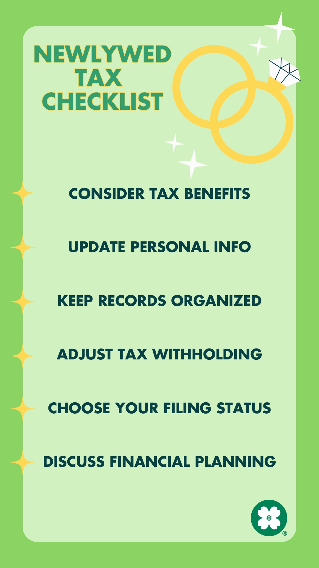 Tax checklist for newlyweds