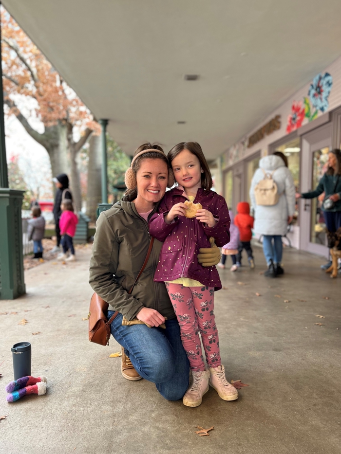 Sarabeth with daughter outside