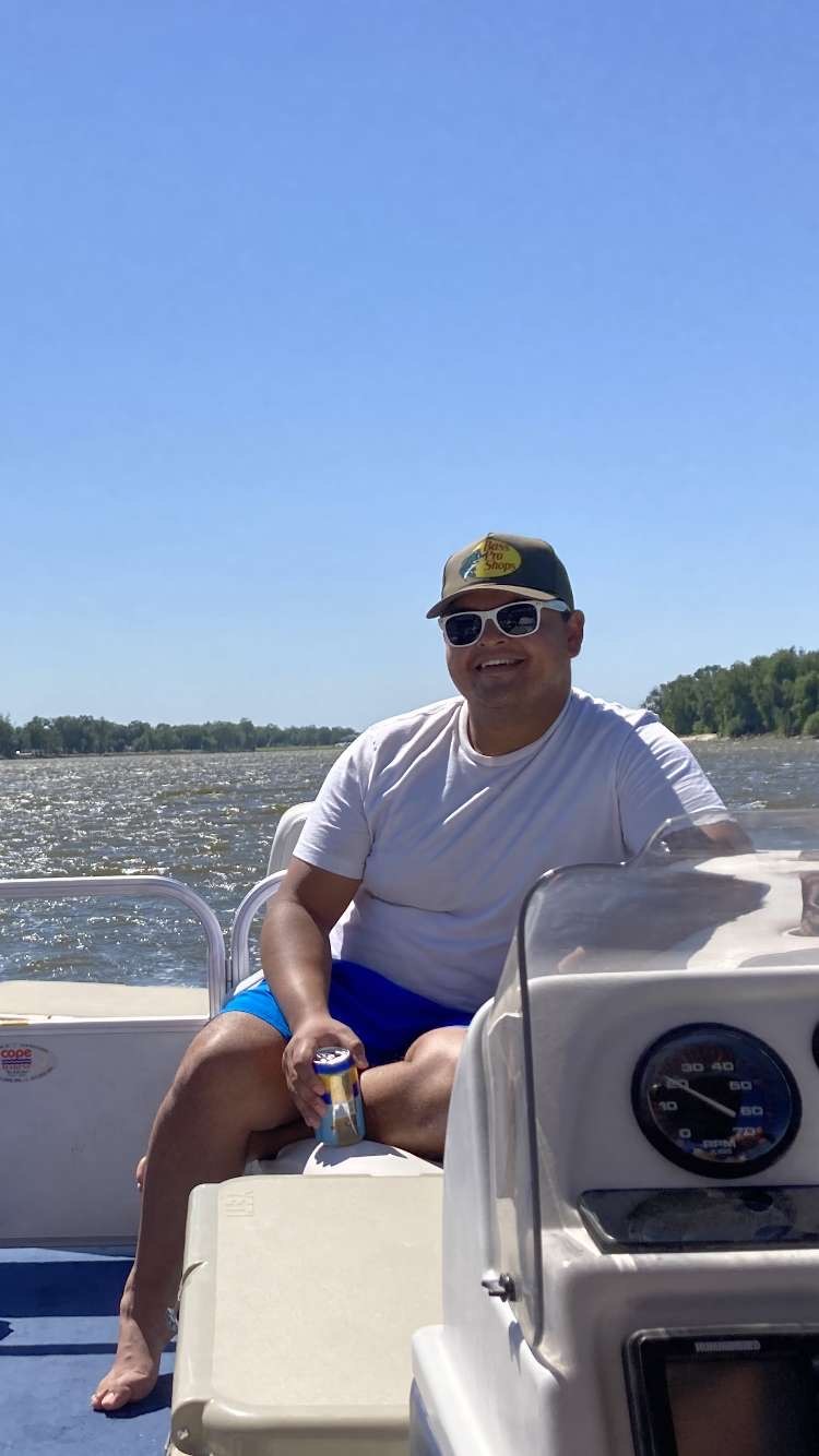 Rodrigo on a boat