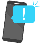 Text alert on a mobile phone.